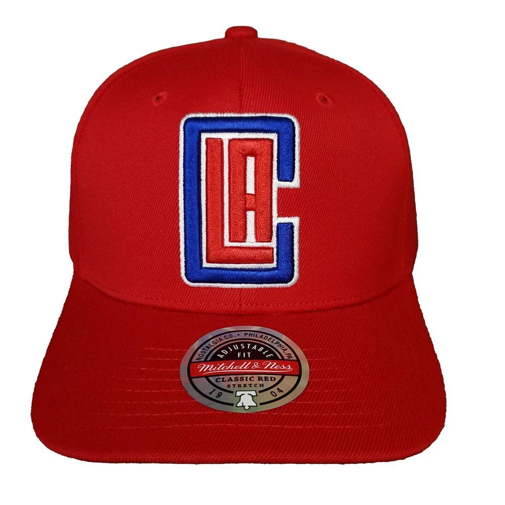 LA Clippers Mitchell‎ & Ness NBA Redline Flex Snapback Hat Cap 3D Logo Red NWT